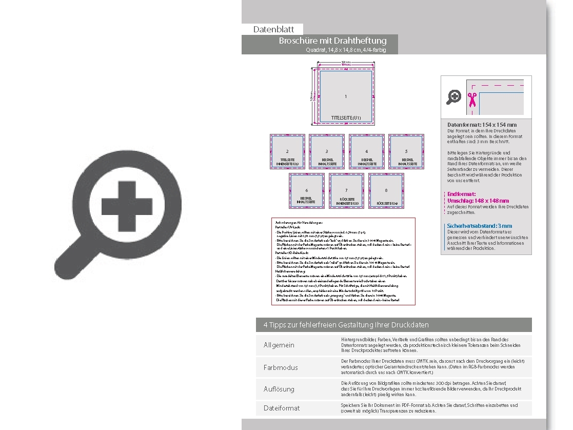 Product Bild brosch__re_mit_drahtheftung__endformat_quadrat_14_8_cm_x_14_8_cm__12-seitig