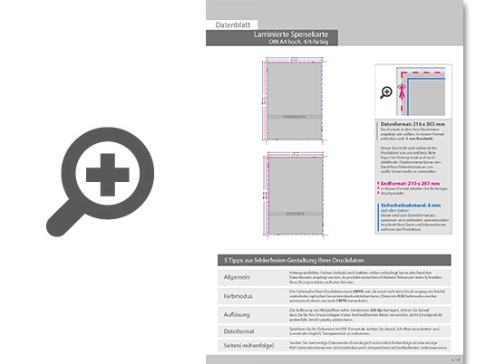 Product Bild laminierte_speisekarte_din_a4_(21_0_cm_x_29_7_cm)__beidseitig_bedruckt