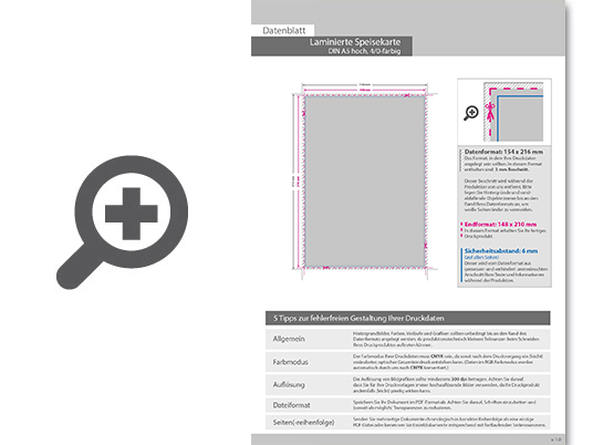 Product Bild laminierte_speisekarte_din_a5_(14_8_cm_x_21_0_cm)__einseitig_bedruckt