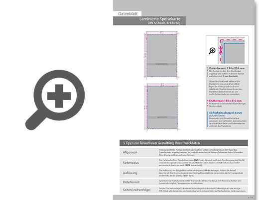 Product Bild laminierte_speisekarte_din_a5_(14_8_cm_x_21_0_cm)__beidseitig_bedruckt