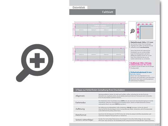Product Bild faltblatt__gefalzt_auf_din_a6_quer__vertikaler_zickzackfalz__8-seitig