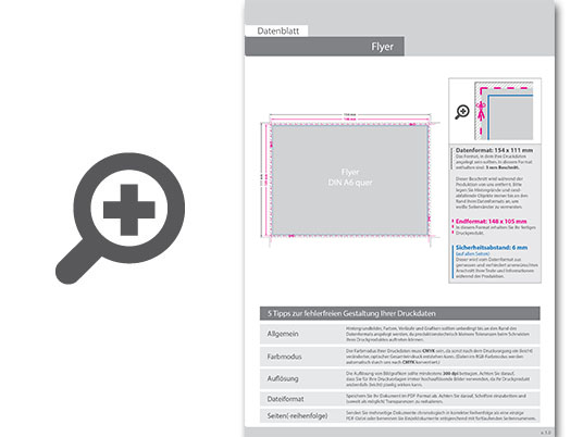 Product Bild flyer_din_a6_quer_(14_8_cm_x_10_5_cm)__beidseitig_bedruckt_(4_4_farbig_+_1_sonderfarbe_hks)